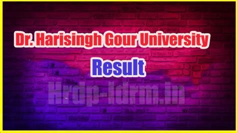 dr harisingh gour university sagar result